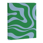Green and Light Blue Modern Retro Liquid Swirl Abstract Pattern Canvas Print Gallery Image 8