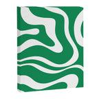Green and White Retro Modern Liquid Swirl Abstract Pattern Canvas Print Gallery Image 8