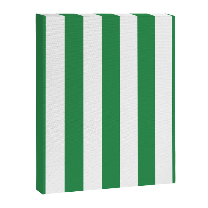 Green and White Stripe Pattern Canvas Print Gallery Image 1