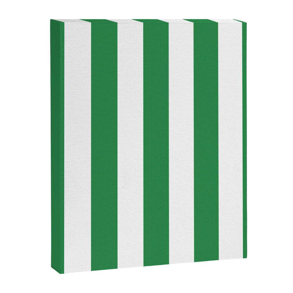 Green and White Stripe Pattern Canvas Print Gallery Image 8