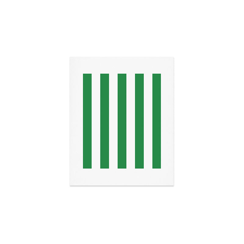 Green and White Stripe Pattern Art Print Gallery Image 1