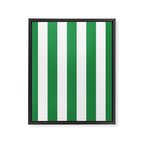 Green and White Stripe Pattern Framed Canvas Print Gallery Image 8