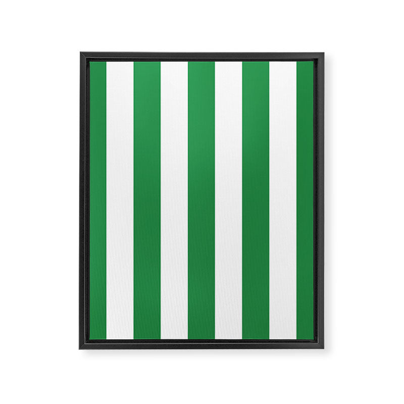 Green and White Stripe Pattern Framed Canvas Print Gallery Image 8
