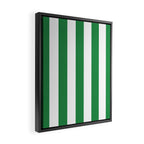 Green and White Stripe Pattern Framed Canvas Print Gallery Image 2
