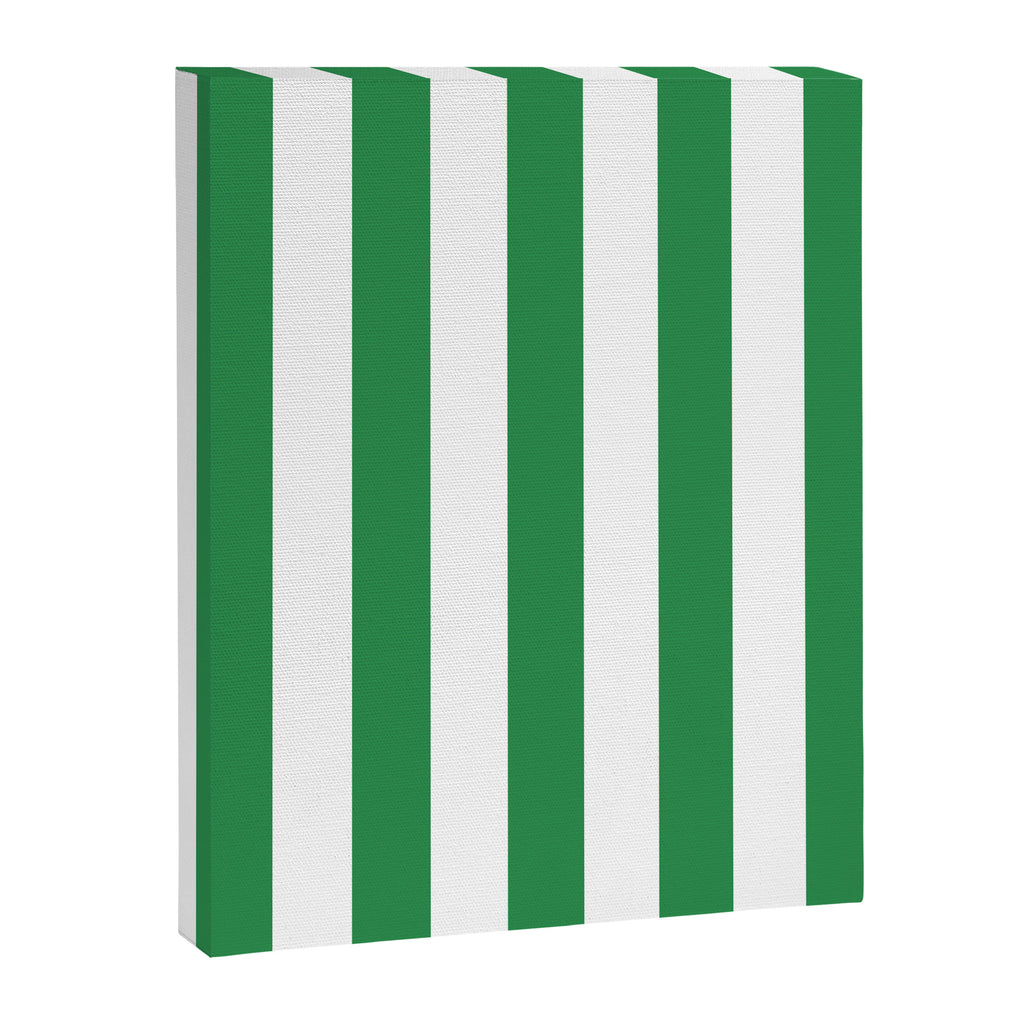Green and White Stripes Canvas Print Gallery Image 8