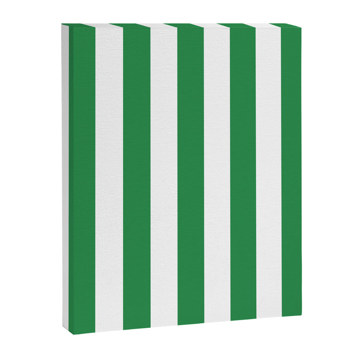 Green and White Stripes Canvas Print Gallery Image 1