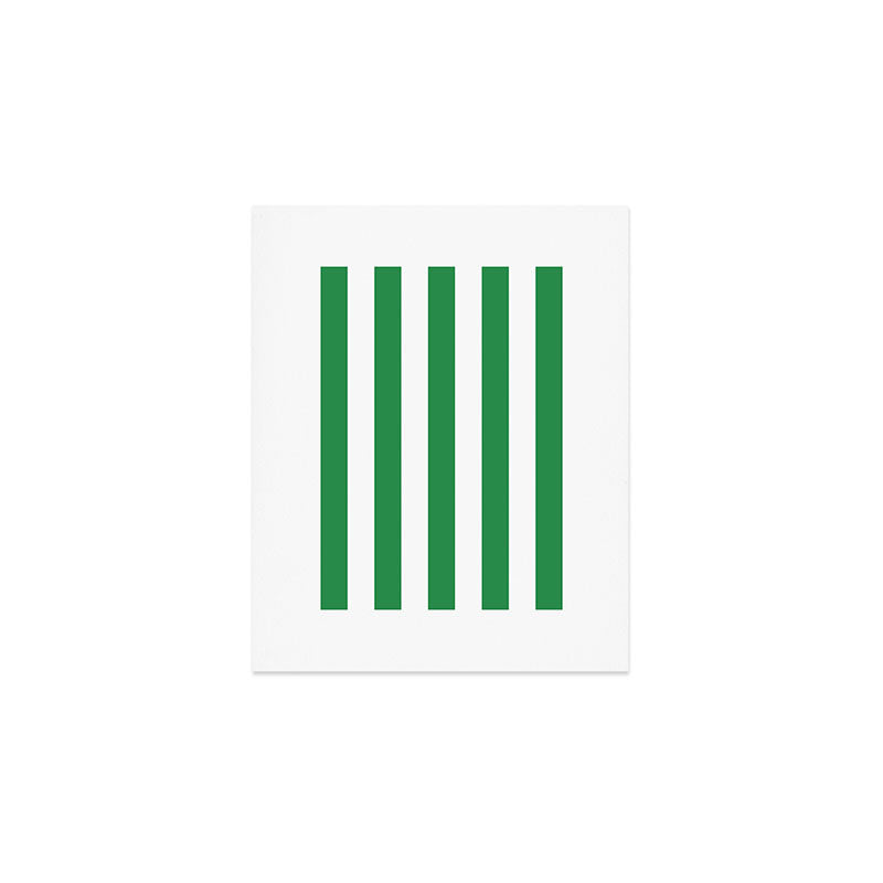 Green and White Stripes Art Print Gallery Image 1