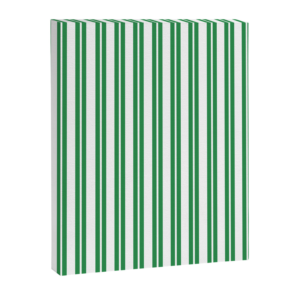Green and White Stripes Classic Double Stripe Vertical Pattern Canvas Print Gallery Image 8