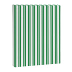 Green and White Stripes Classic Double Stripe Vertical Pattern Canvas Print Gallery Image 8