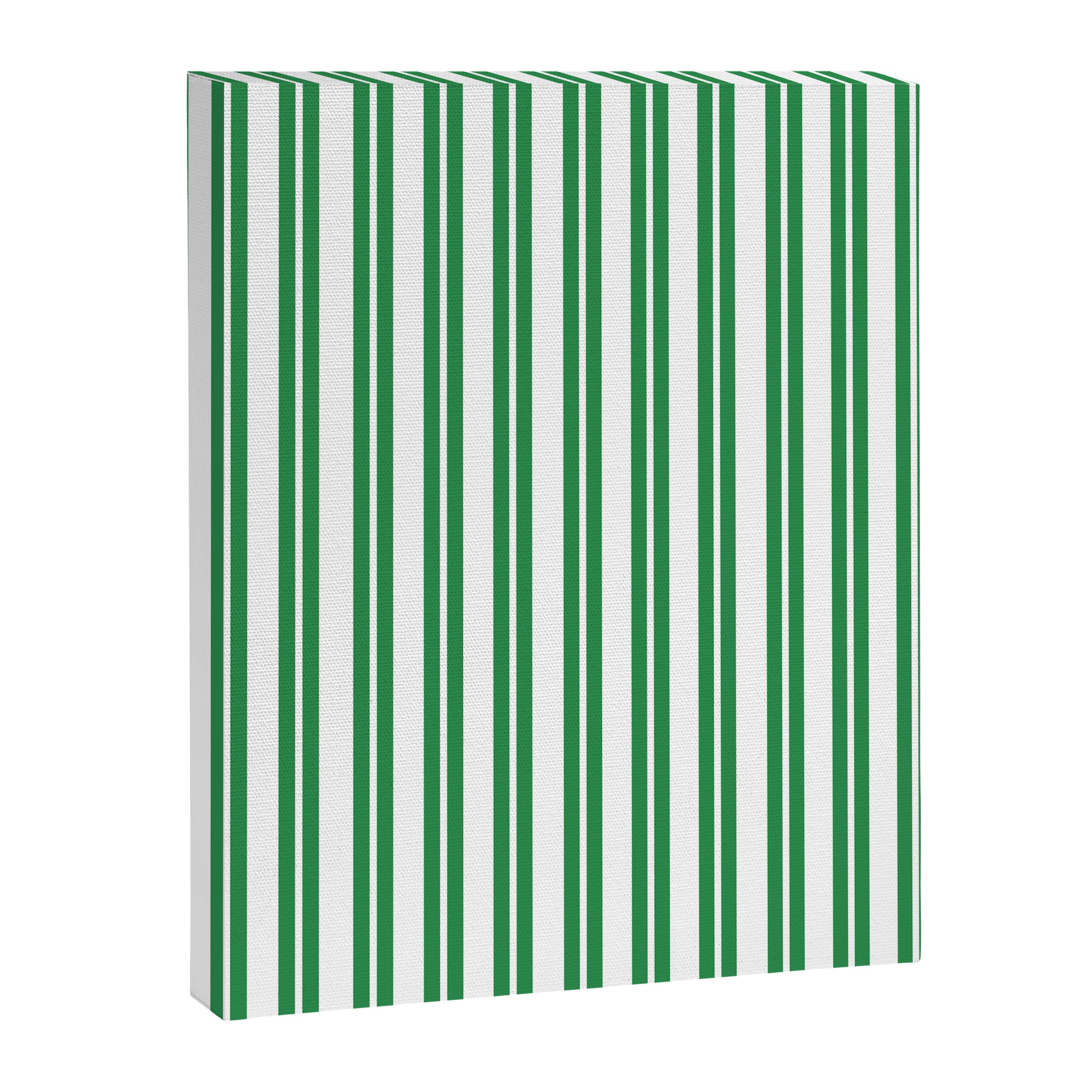 Green and White Stripes Classic Double Stripe Vertical Pattern Canvas Print Gallery Image 8