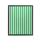 Green and White Stripes Classic Double Stripe Vertical Pattern Framed Canvas Print Gallery Image 8