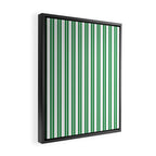 Green and White Stripes Classic Double Stripe Vertical Pattern Framed Canvas Print Gallery Image 2