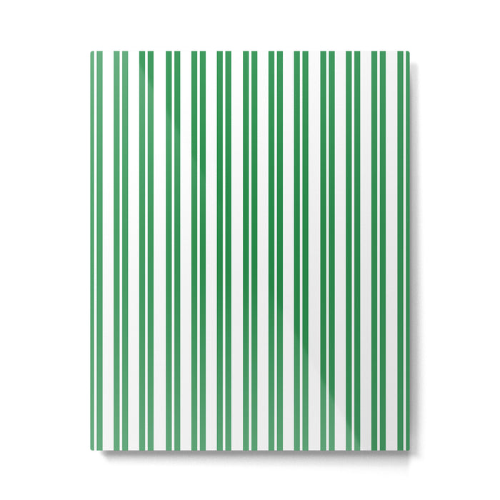 Green and White Stripes Classic Double Stripe Vertical Pattern Metal Print Gallery Image 1