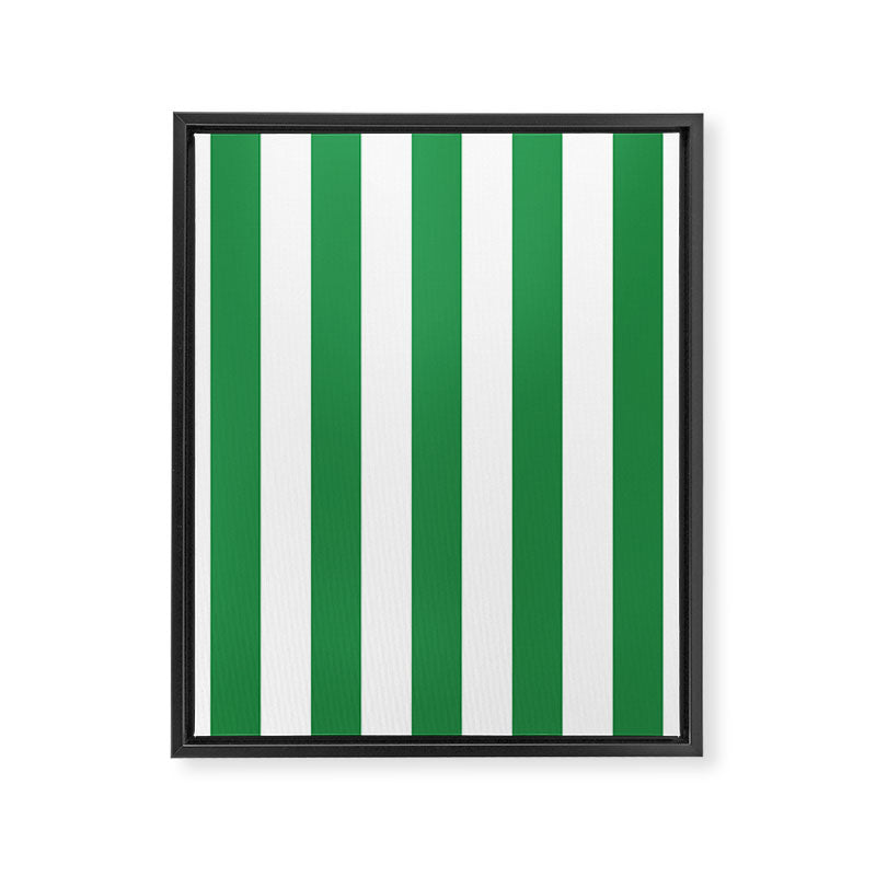 Green and White Stripes Framed Canvas Print Gallery Image 8