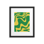 Green and Yellow Retro Liquid Swirl Abstract 2 Framed Art Print Gallery Image 6