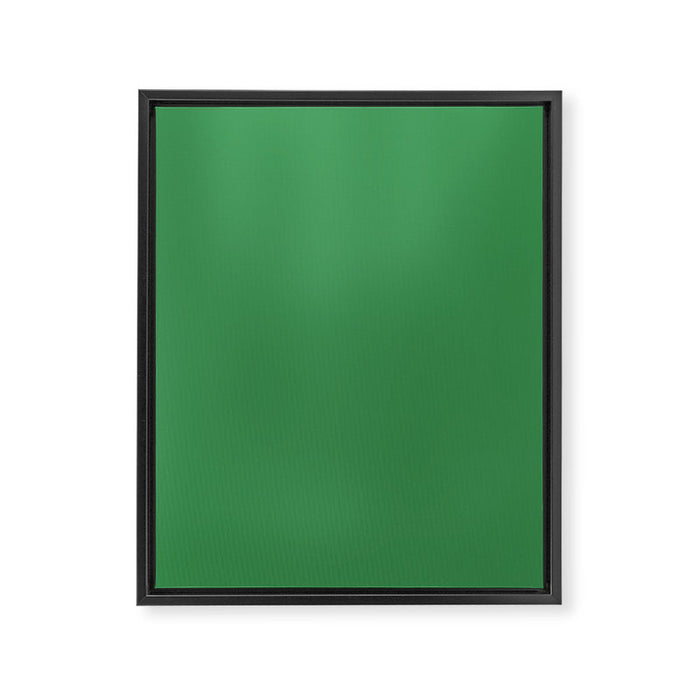 Green Solid Color Framed Canvas Print Gallery Image 1