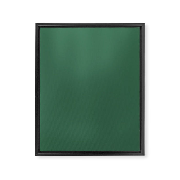 Green Solid Modern Retro Color Framed Canvas Print Gallery Image 1