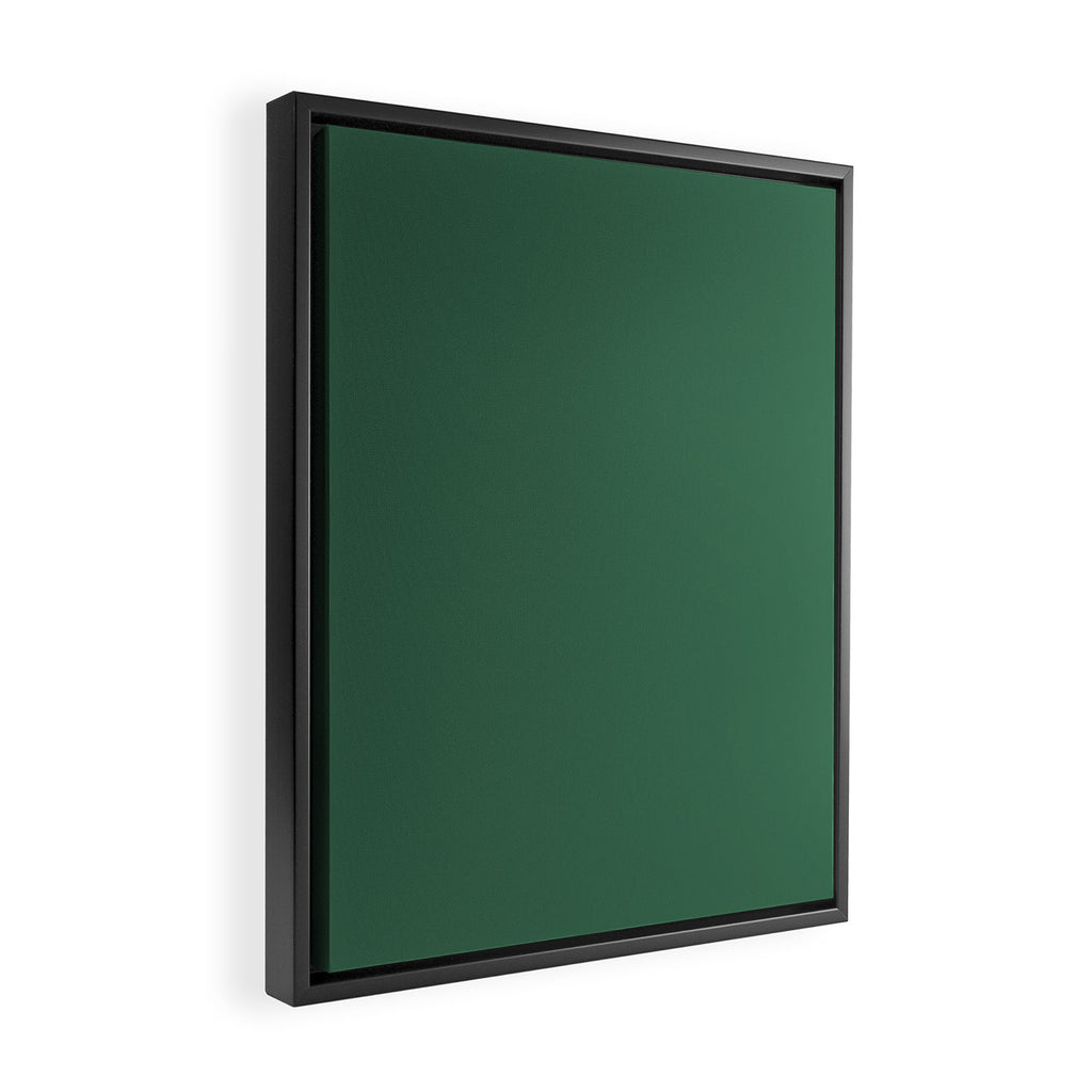 Green Solid Modern Retro Color Framed Canvas Print Gallery Image 2