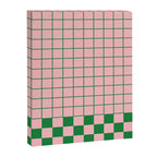 Grid Check Pink and Green Checkered Pattern Canvas Print Gallery Image 8