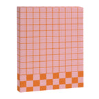 Grid Check Pink and Orange Checkered Pattern Canvas Print Gallery Image 8