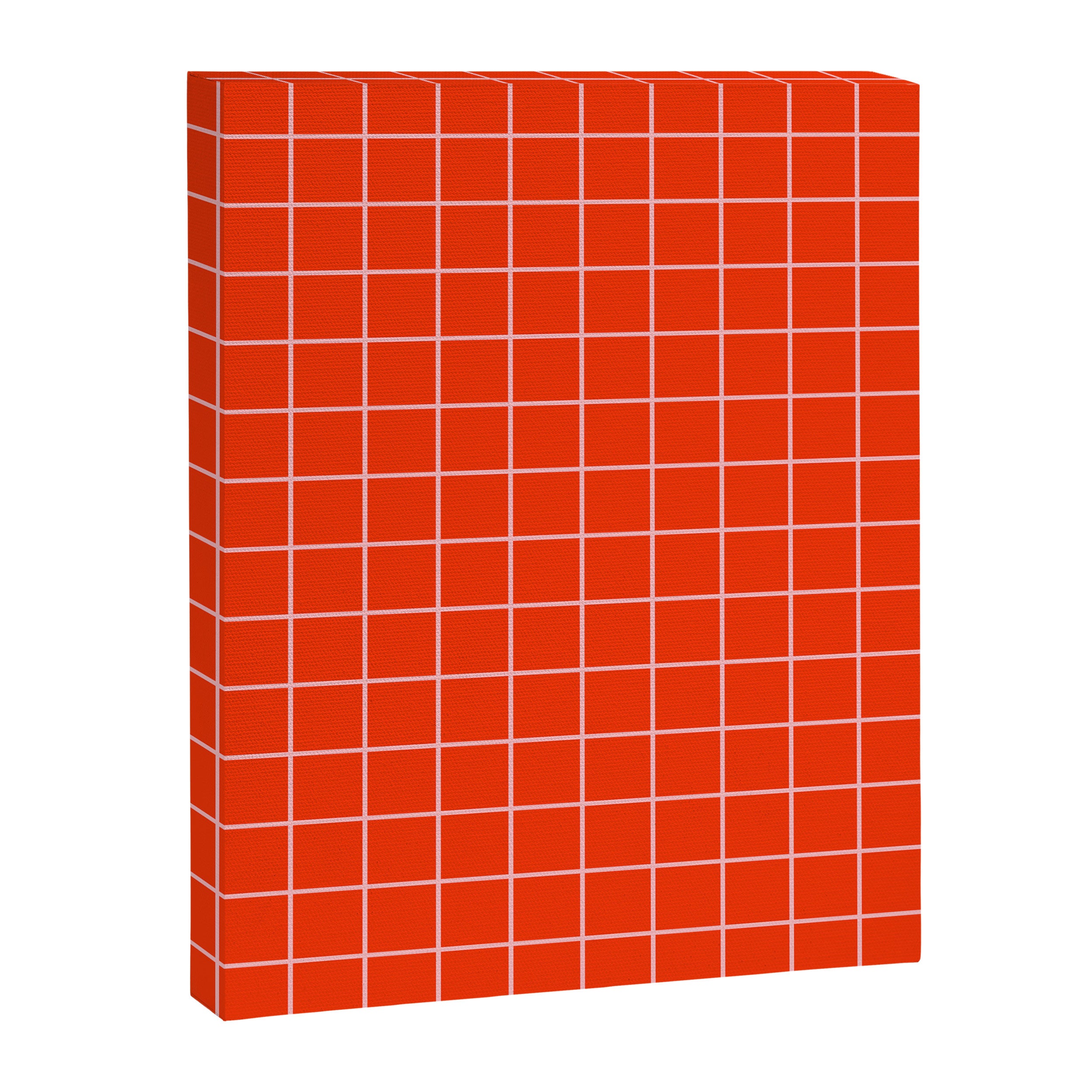 Grid Lines Bold Geometric Pattern in Red Orange and Pink Canvas Print Gallery Image 8