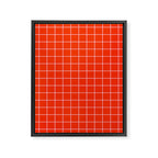 Grid Lines Bold Geometric Pattern in Red Orange and Pink Framed Canvas Print Gallery Image 8