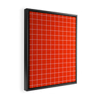 Grid Lines Bold Geometric Pattern in Red Orange and Pink Framed Canvas Print Gallery Image 2