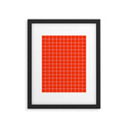 Grid Lines Bold Geometric Pattern in Red Orange and Pink Framed Art Print Gallery Image 6