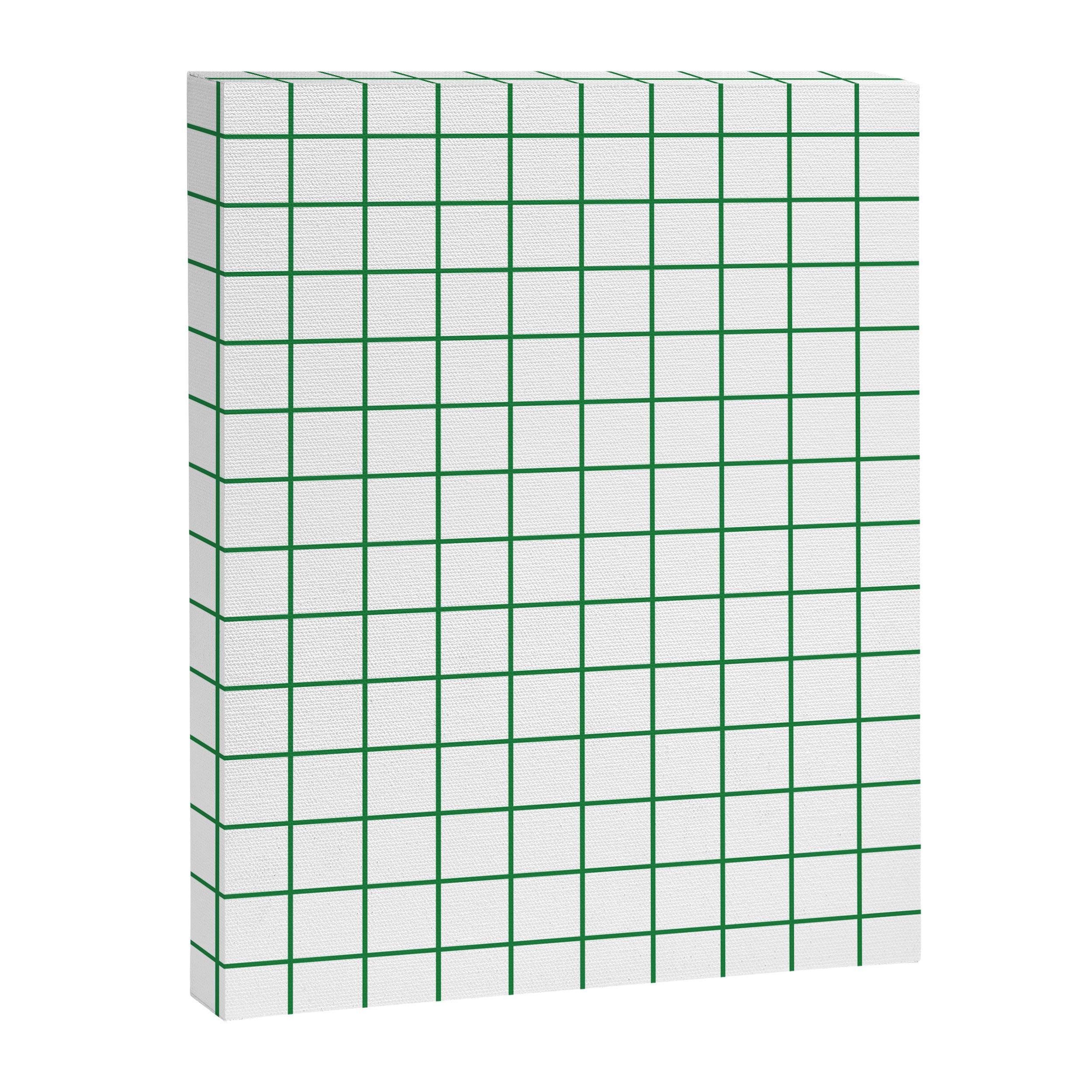 Grid Lines Green and White Geometric Pattern Canvas Print Gallery Image 8