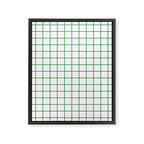 Grid Lines Green and White Geometric Pattern Framed Canvas Print Gallery Image 8