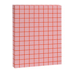 Grid Lines Pink and Red Orange Geometric Pattern Canvas Print Gallery Image 8