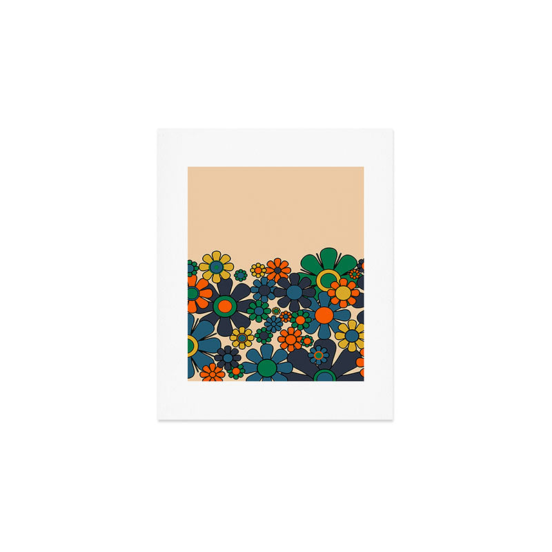 Groovy 60s 70s Vintage Floral Retro Garden Flower Cuff Art Print Gallery Image 1