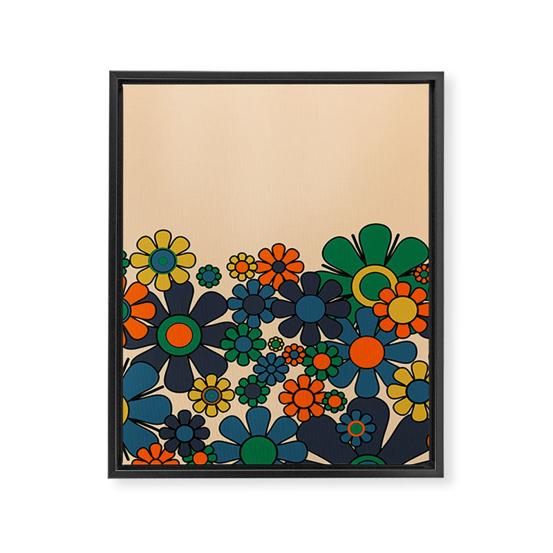 Groovy 60s 70s Vintage Floral Retro Garden Flower Cuff Framed Canvas Print Gallery Image 8