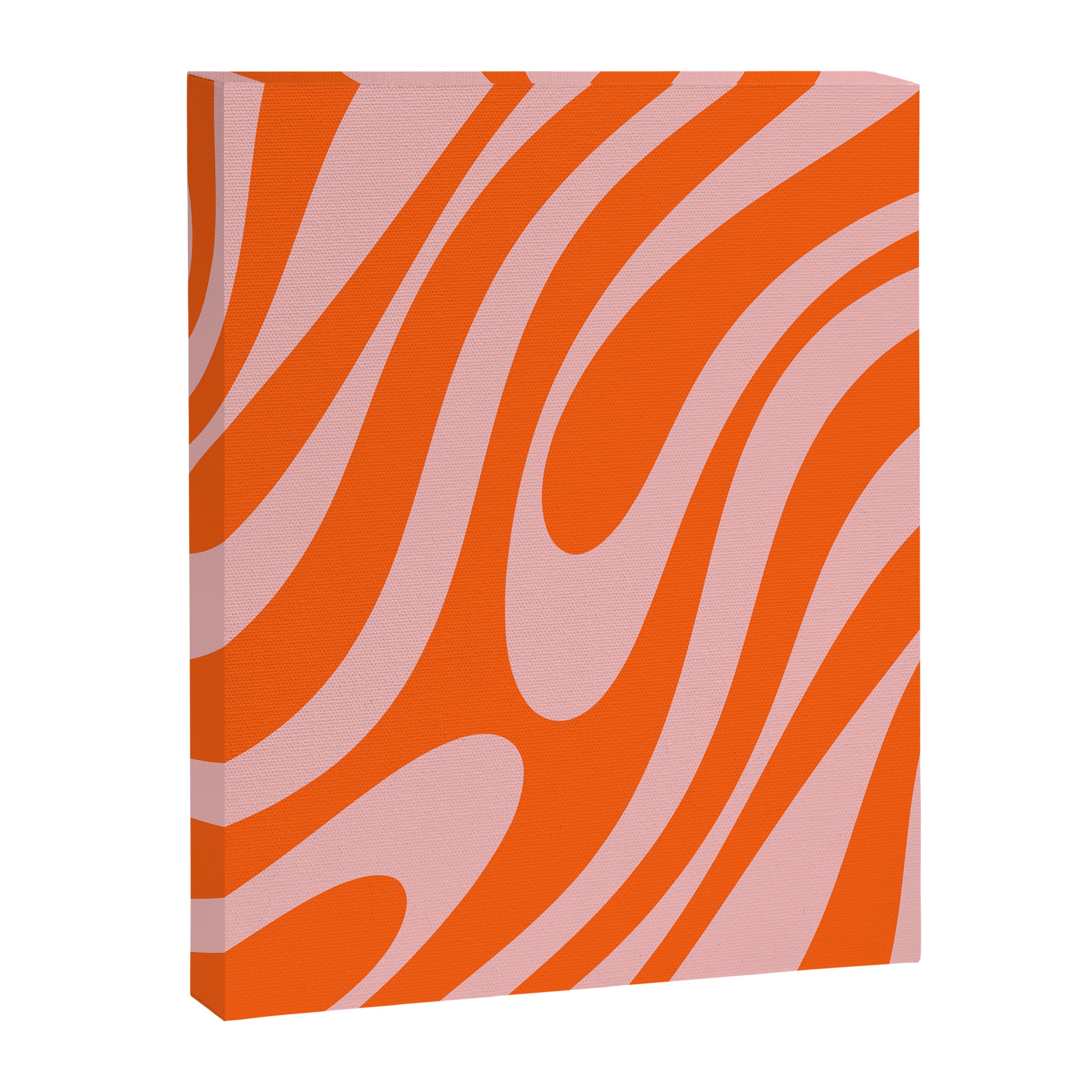Groovy Abstract Retro Contemporary Wavy Loops Pattern Orange Blush Canvas Print Gallery Image 8