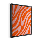 Groovy Abstract Retro Contemporary Wavy Loops Pattern Orange Blush Framed Canvas Print Gallery Image 2