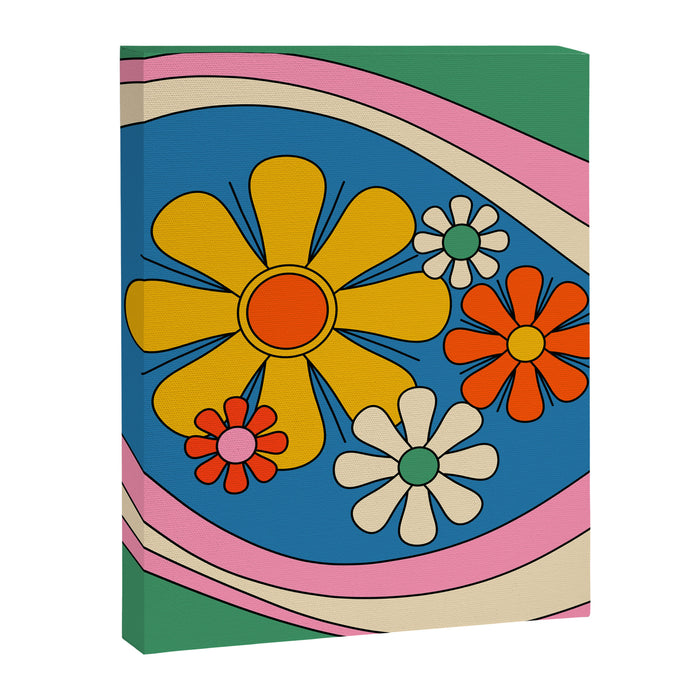 Groovy Colorful Retro Floral Daydream 60s 70s Flower Abstract Canvas Print Gallery Image 1