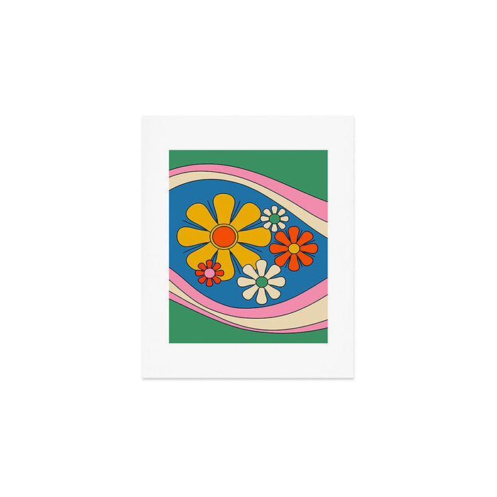 Groovy Colorful Retro Floral Daydream 60s 70s Flower Abstract Art Print Gallery Image 1