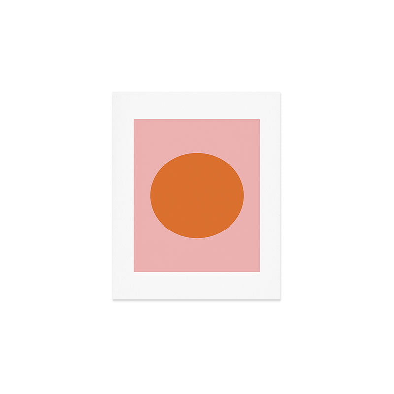 Groovy Dot Pink and Orange Minimalist Art Print Gallery Image 1