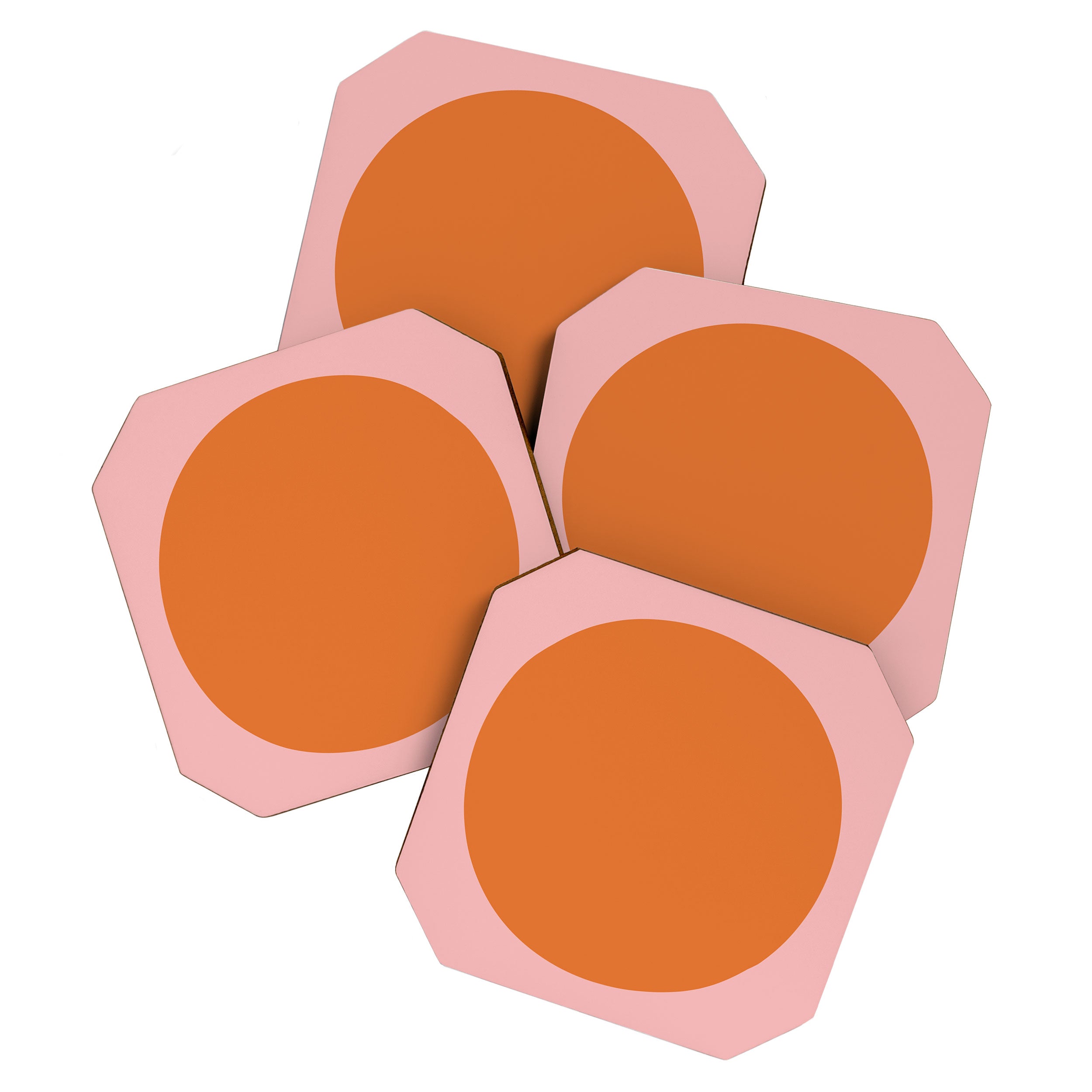 Groovy Dot Pink and Orange Minimalist Coaster Gallery Image 1