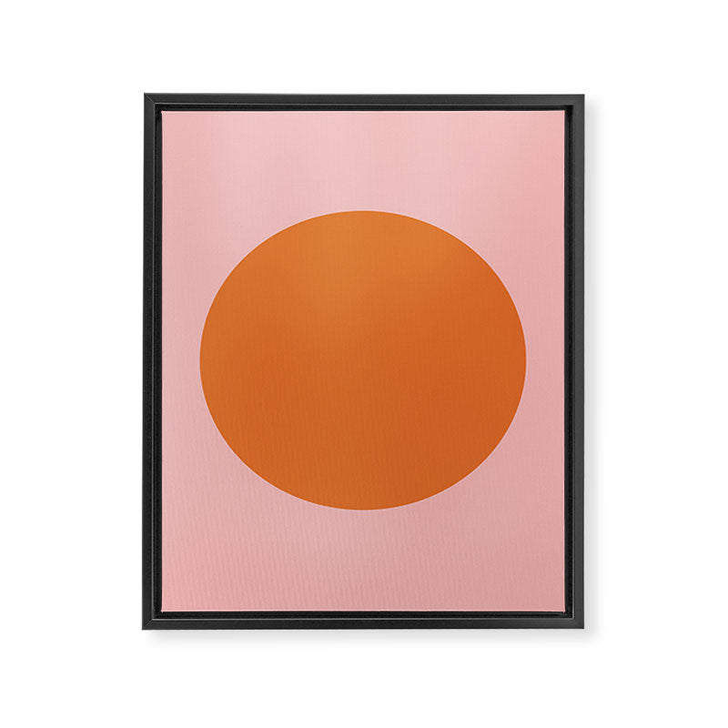 Groovy Dot Pink and Orange Minimalist Framed Canvas Print Gallery Image 8