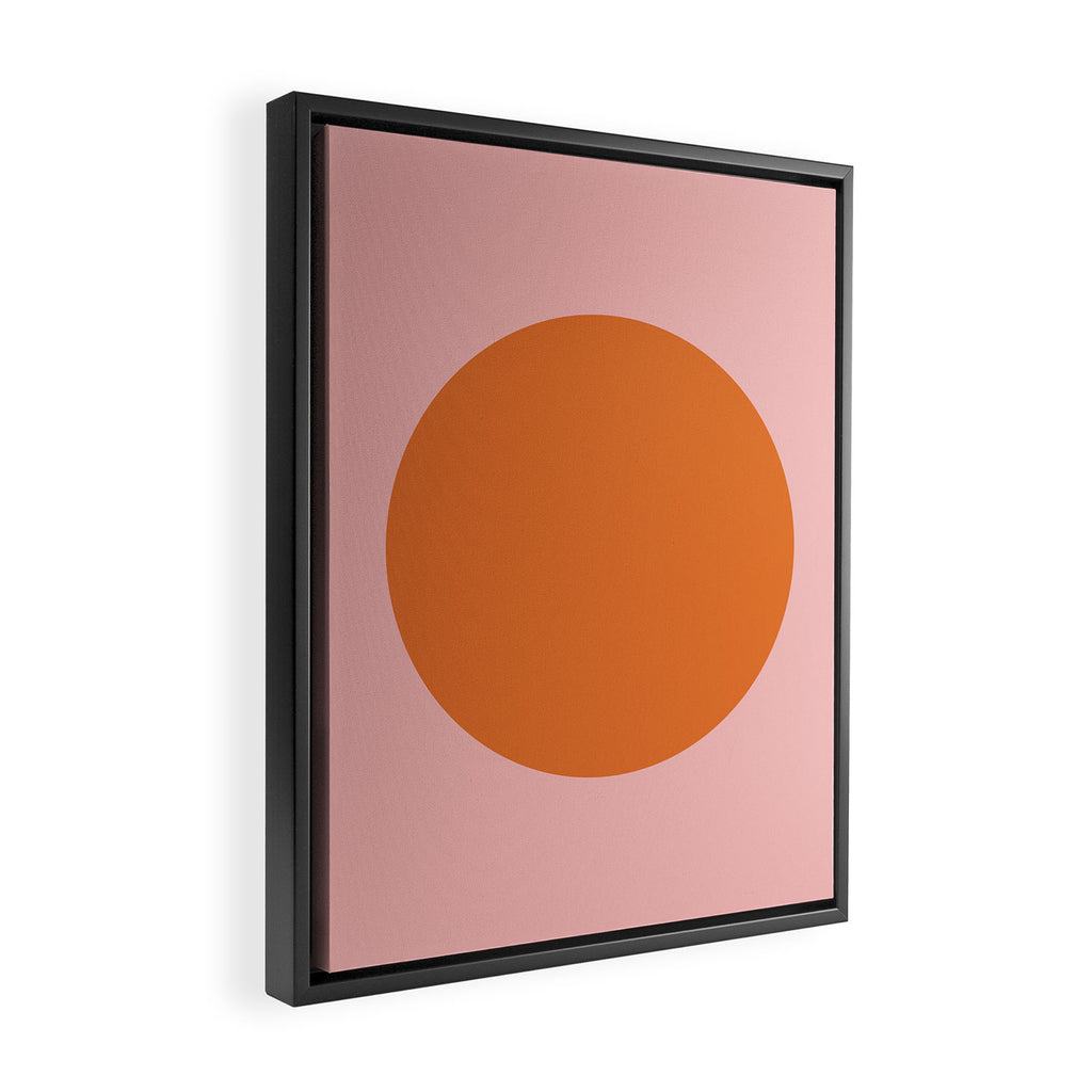 Groovy Dot Pink and Orange Minimalist Framed Canvas Print Gallery Image 2