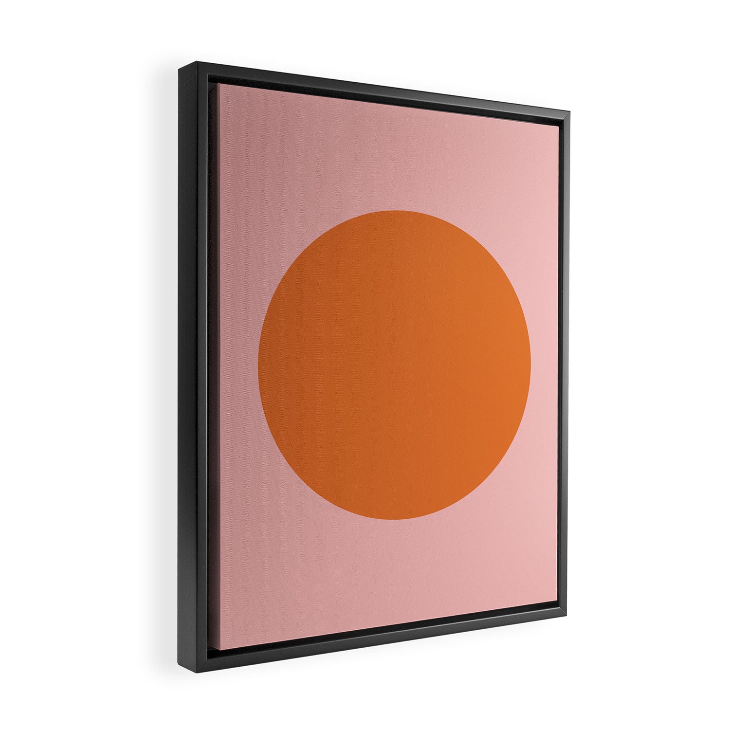 Groovy Dot Pink and Orange Minimalist Framed Canvas Print Gallery Image 2