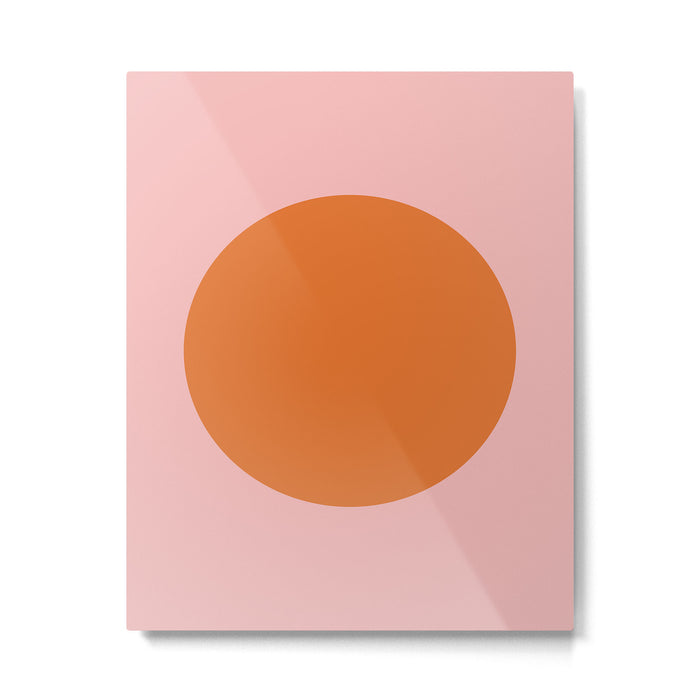 Groovy Dot Pink and Orange Minimalist Metal Print Gallery Image 1