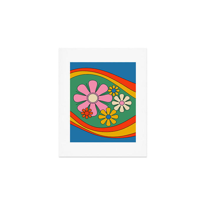 Groovy Floral Daydream Colorful Retro 60s 70s Flowers Art Print Gallery Image 1