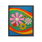 Groovy Floral Daydream Colorful Retro 60s 70s Flowers Framed Canvas Print Gallery Image 8