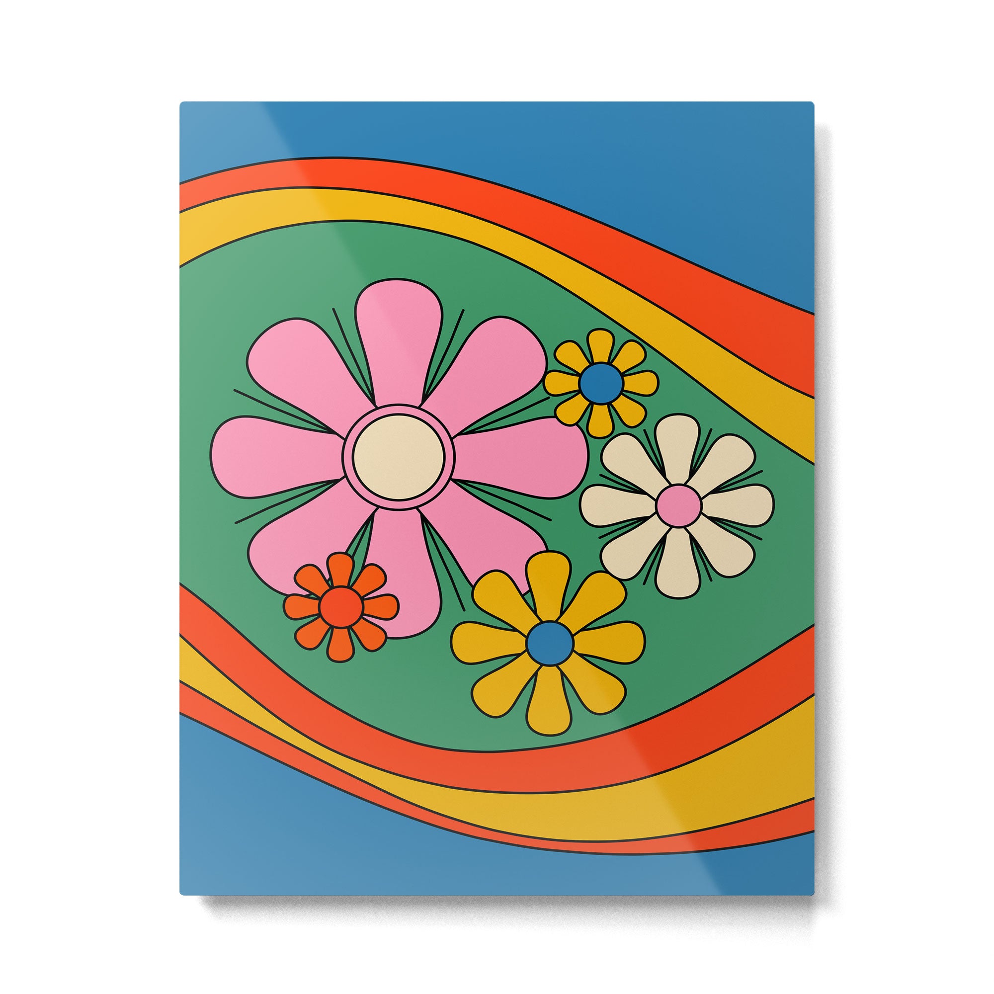 Groovy Floral Daydream Colorful Retro 60s 70s Flowers Metal Print Gallery Image 6