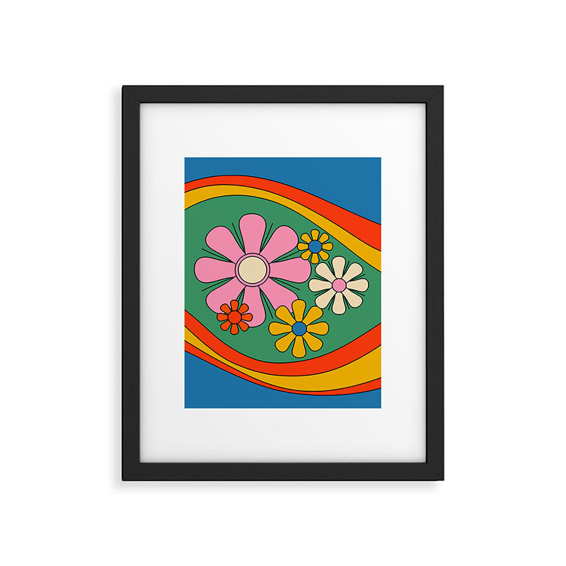 Groovy Floral Daydream Colorful Retro 60s 70s Flowers Framed Art Print Gallery Image 6