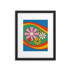 Groovy Floral Daydream Colorful Retro 60s 70s Flowers Framed Art Print Gallery Image 6