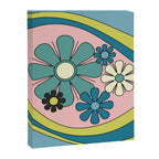 Groovy Floral Daydream Retro 60s 70s Flowers Blue Pink Chartreuse Canvas Print Gallery Image 8