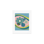 Groovy Floral Daydream Retro 60s 70s Flowers Blue Pink Chartreuse Art Print Gallery Image 1
